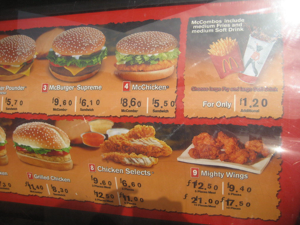 Aruba McDonald's Menu - Prices in the picture are local curr… - Flickr