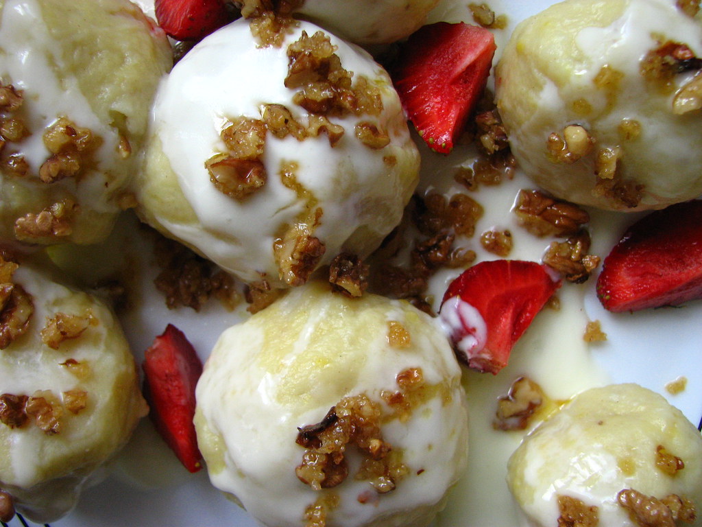 Knedle [fruit filled dumplings] | Strawberry balls with cand… | Flickr