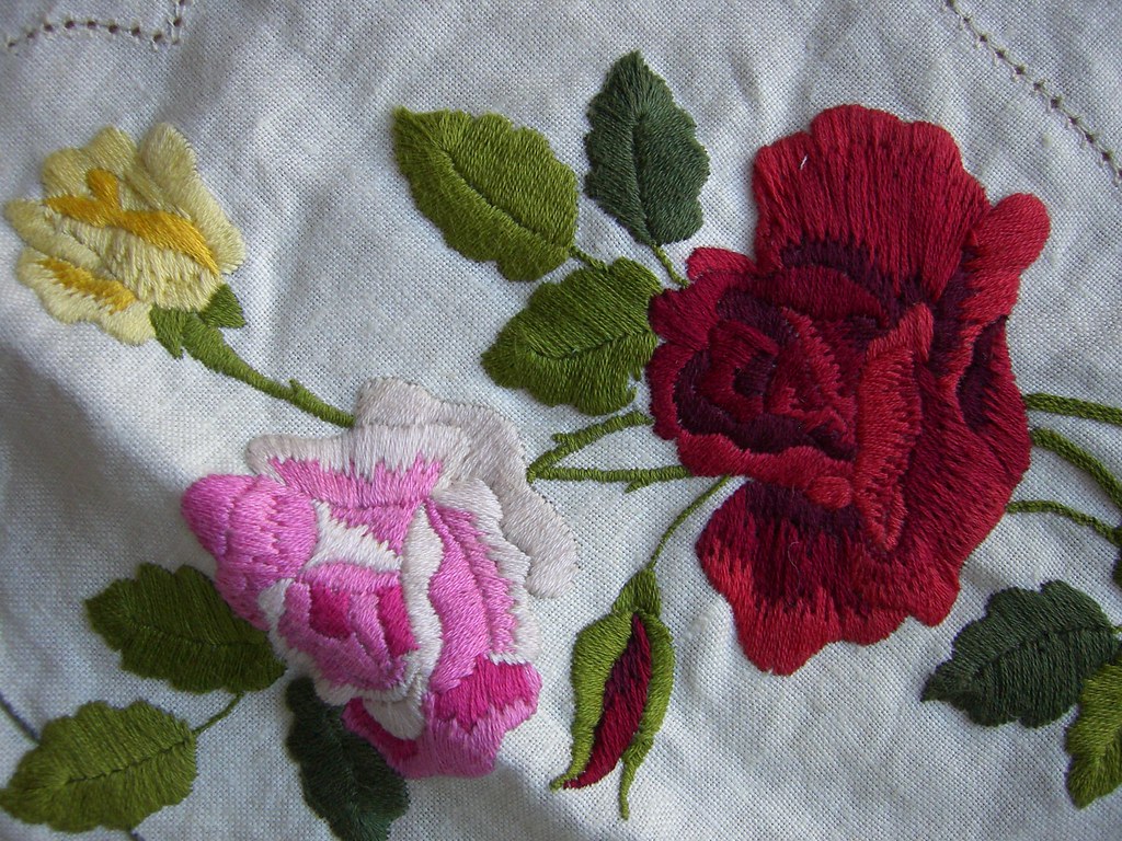 Enbroidered doiley - in progress | I started this in '97 or … | Flickr