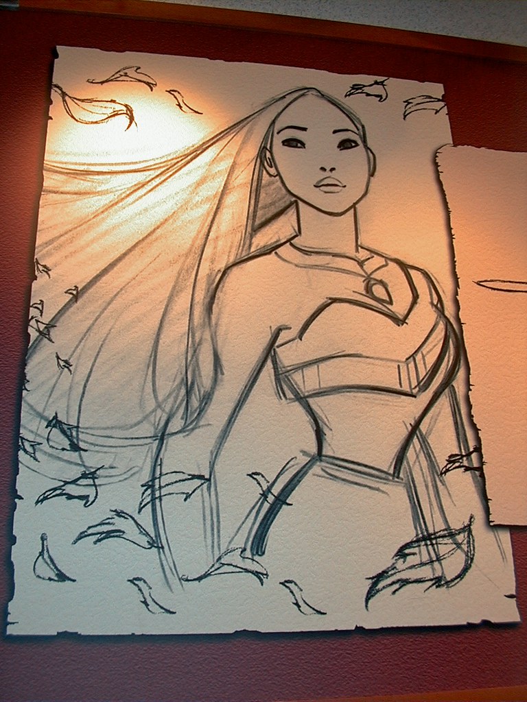 Pocahontas Drawing at Disney Animation Studio.