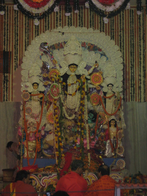 Maa Durga and her children at GK Durga Bari pujo