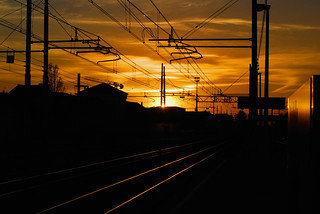 railroad sunset