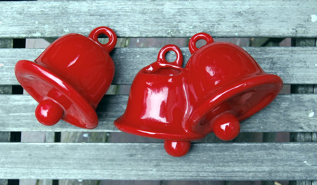 Vintage ceramic bell planters (set of three)
