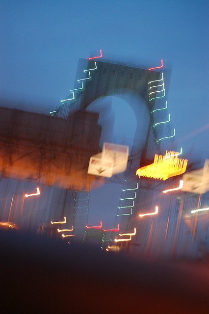 Whitestone bridge and dancing lights