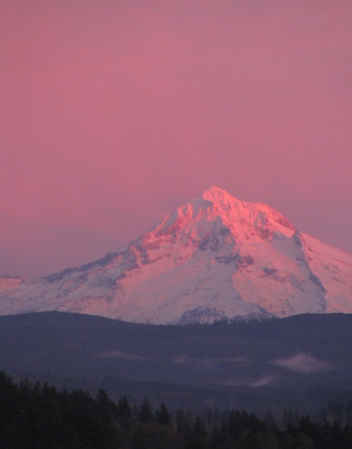 the pink waits for no one by carolyn_in_oregon, I left work and hurried to the park before the alpenglow faded away.  It was blazing for less than a
