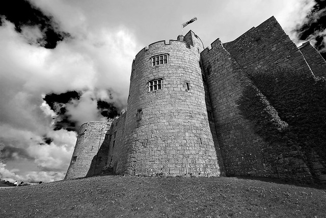 Chirk Castle - Tower - Black and White