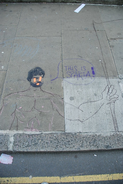 BIG DRAW 2008 - Oliver Reed stencil head & chalk