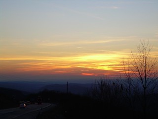 Sunset as seen from scenic view parking lot