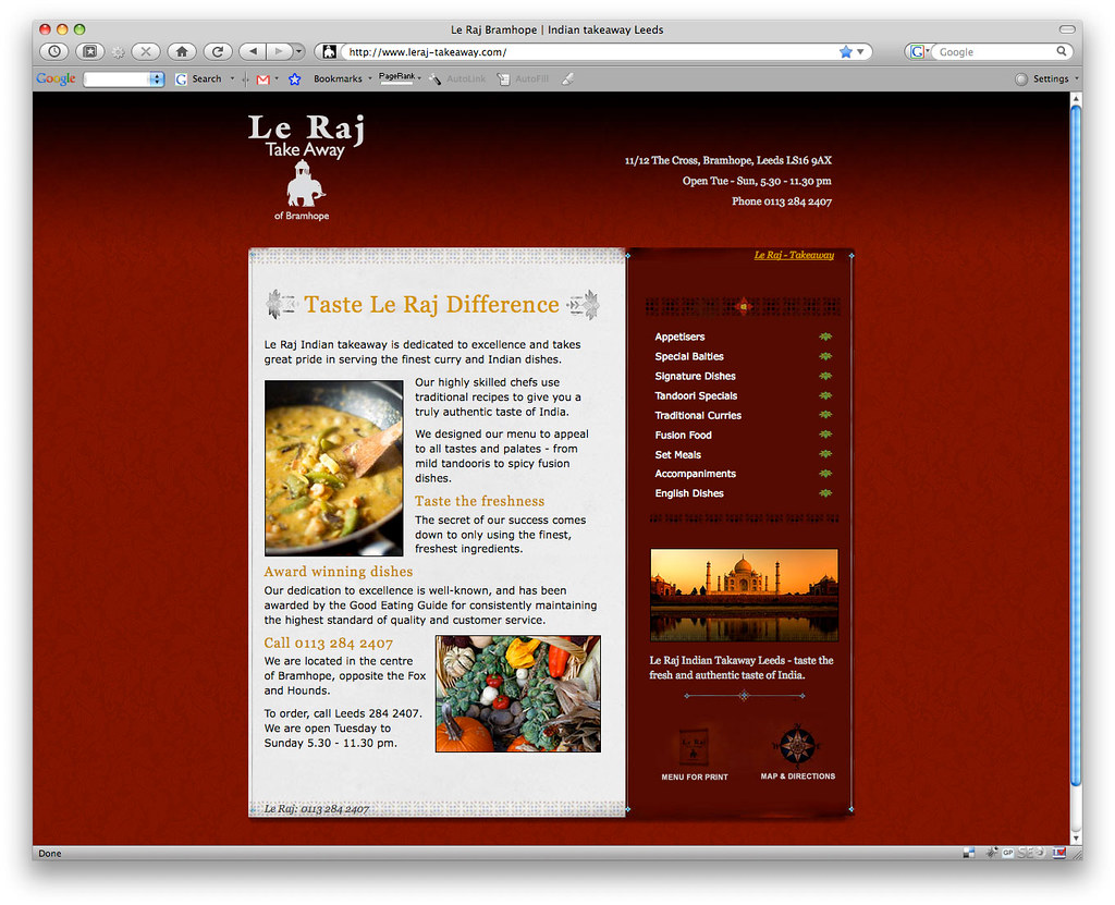 Le Raj Menu Le Raj | Le Raj Indian take-away in Leeds, West Yorkshire. T… | Flickr