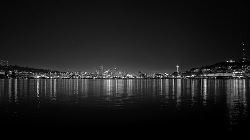 Seattle Skyline, LX3 w/ Wide Angle Converter by marshall.sutcliffe