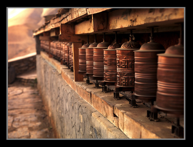 Prayer Wheels at Dusk by Michael Anderson