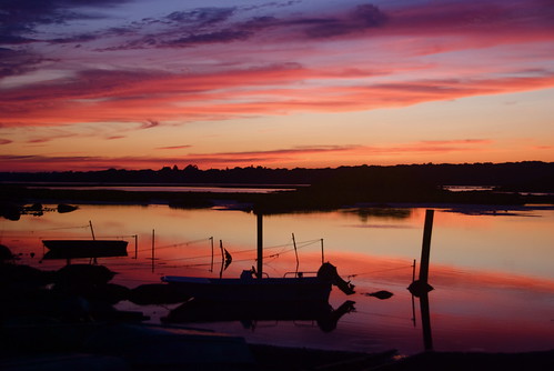 sunset summer dock pond rhodeisland centralbeach quonnie quonochontaug