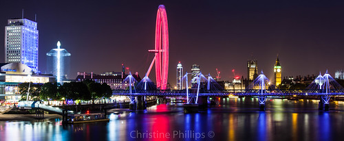longexposure nightphotography panorama london thames skyline housesofparliament londoneye bigben riverthames waterloobridge christinephillips