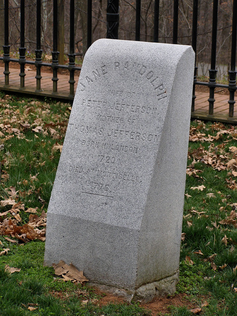 Monticello:  Jane Randolph Jefferson's Gravemarker