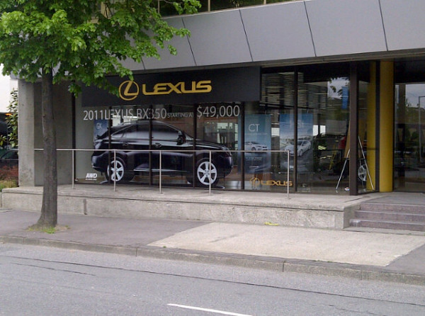 Window Graphics printed and installed by PacBlue Printing in Lexus Vancouver