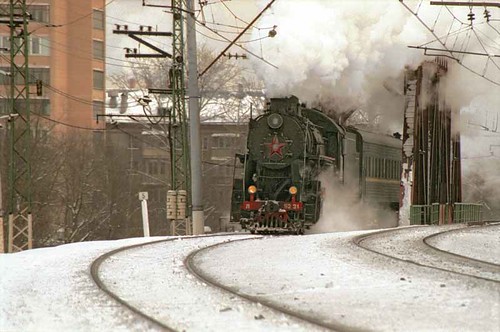 steam locomotive engine Soviet Union Russia | by kravchenko igor