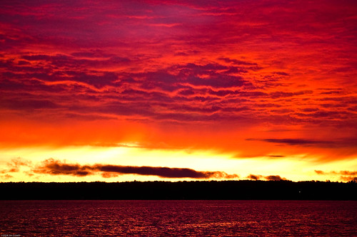 Sunrise over Fence Lake II by Thunderbird3k, usa wisconsin clouds sunrise outdoor wi wis lacduflambeau fencelake