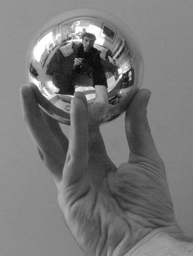 Hand with reflecting sphere (after Escher) by mkusher