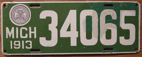MICHIGAN 1913 LICENSE PLATE | 1913 Michigan license plate wi… | Flickr