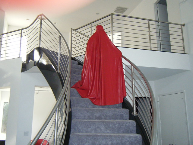 burqa descending a staircase