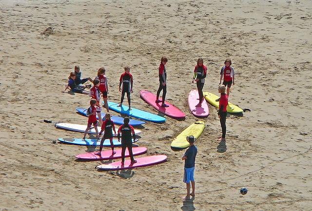 Surfing School at Chapel Porth