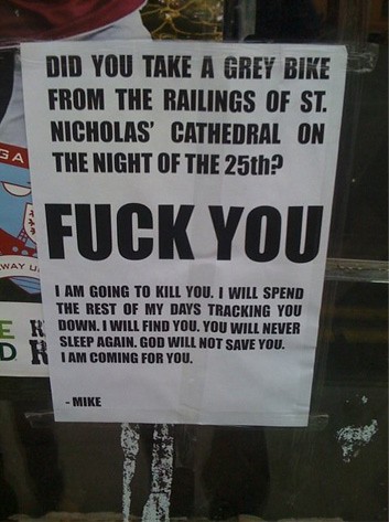 Stolen bike poster..