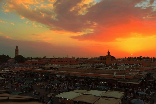 sunset sky morocco maroc marruecos jemaaelfna