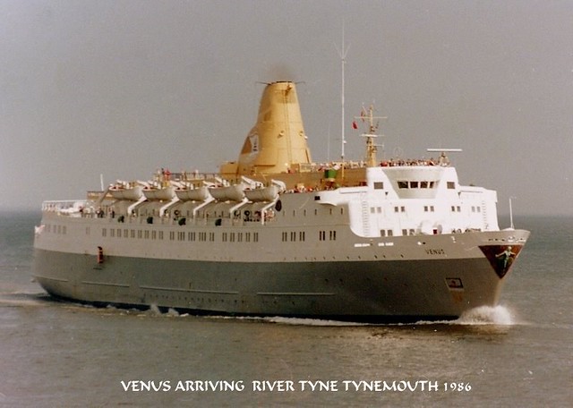 North Sea Ferry Venus Inbound River Tyne Tynemouth 1986