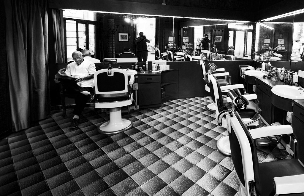 Old Barber Shop in Rome bw over 27.000 visits by fabio c. favaloro