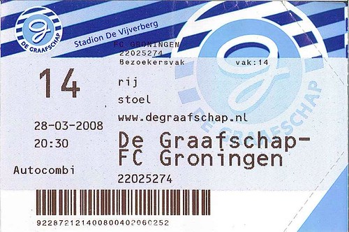 Ticket 28-03-2008 De Graafschap-FC Groningen voorzijde | Flickr