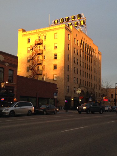 Hotel Baxter in downtown Bozeman, Montana by Herbert Harper, sunset building montana bozeman tall