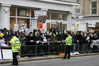 Anonymous Protest - 15th March 2008 - Tottenham Court Road, London | by skenmy