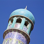 One of the minarets of the blue mosque