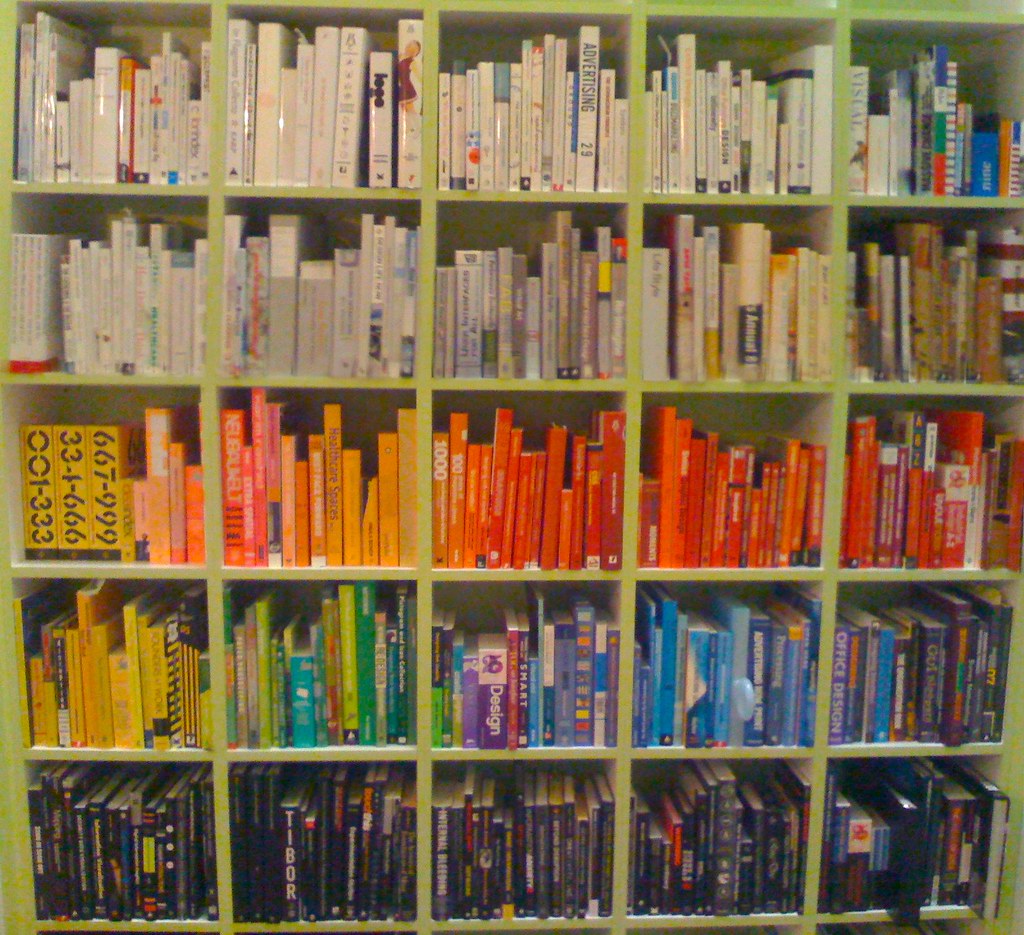 Color Coded Bookcase Ridiculous But Fun Www Librarything Flickr