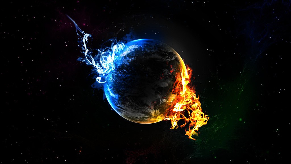 Earth between fire and ice, HD 3D desktop wallpaper, Earth… | Flickr