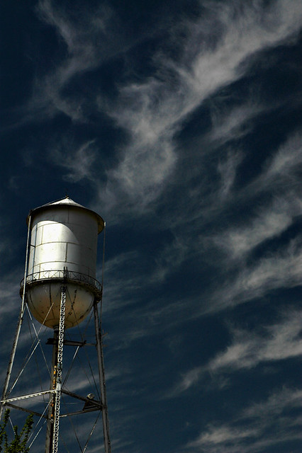 Water Tower and Clouds