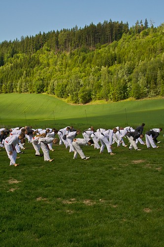 Taekwondo training outside by OliJons, Taekwondo summer camp in Brandbu, Norway. norway taekwondo