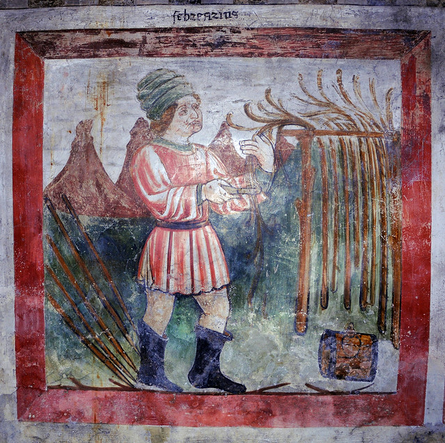 The Labours of the Months, frescoes' cycle in the choir of San Michele in Palagnedra, Centovalli, CH
