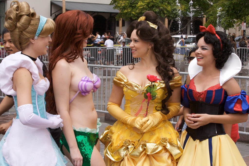 These ladies were dressed as Disney princesses. 