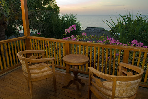 ocean bali table chairs balcony oceanview amed balibeachhouse