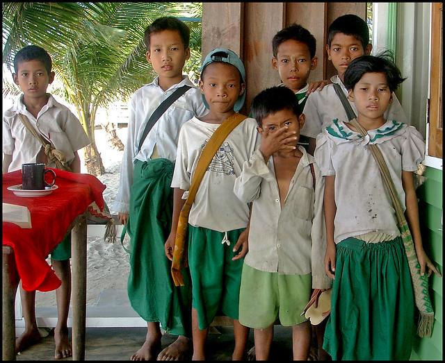Burma. Chauntha Beach kids