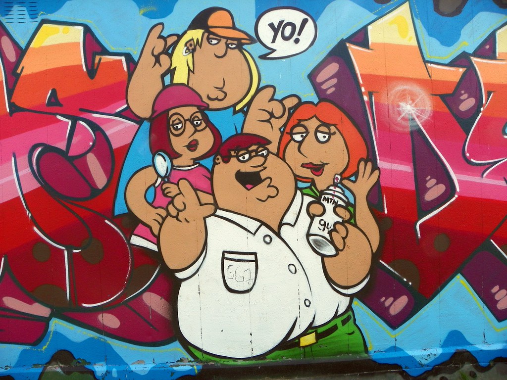 PETER GRIFFIN Funny Family Guy Cartoon Street Art Painting Wood Wall Home Decor 