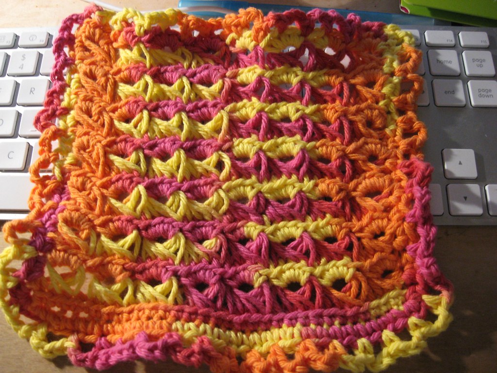 broomstick lace washcloth
