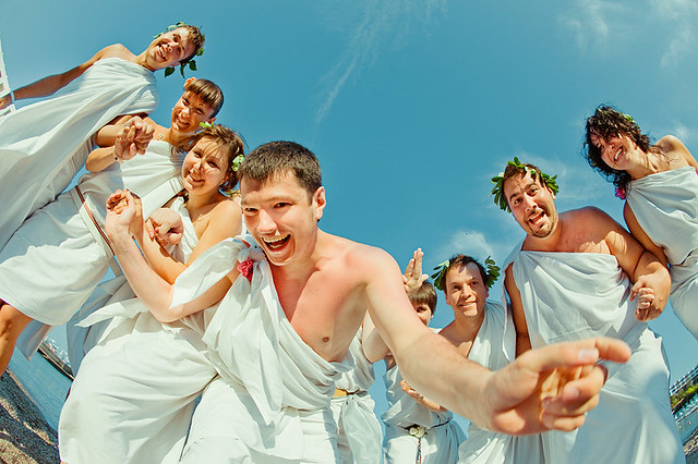 Rhodes greek fun wedding - bridal party