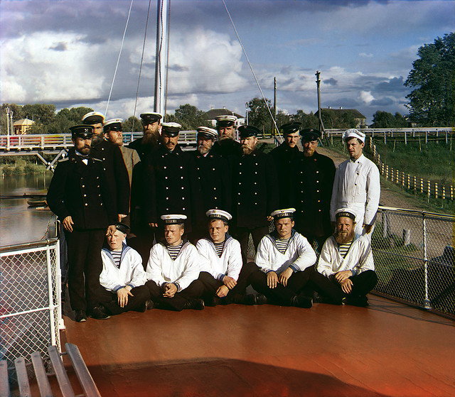 Team of Sheksna steamer, 1909