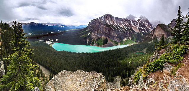 Lake Louise seen from top of Little Beehive