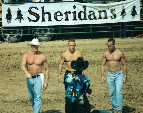 Shirtless men at the Rodeo