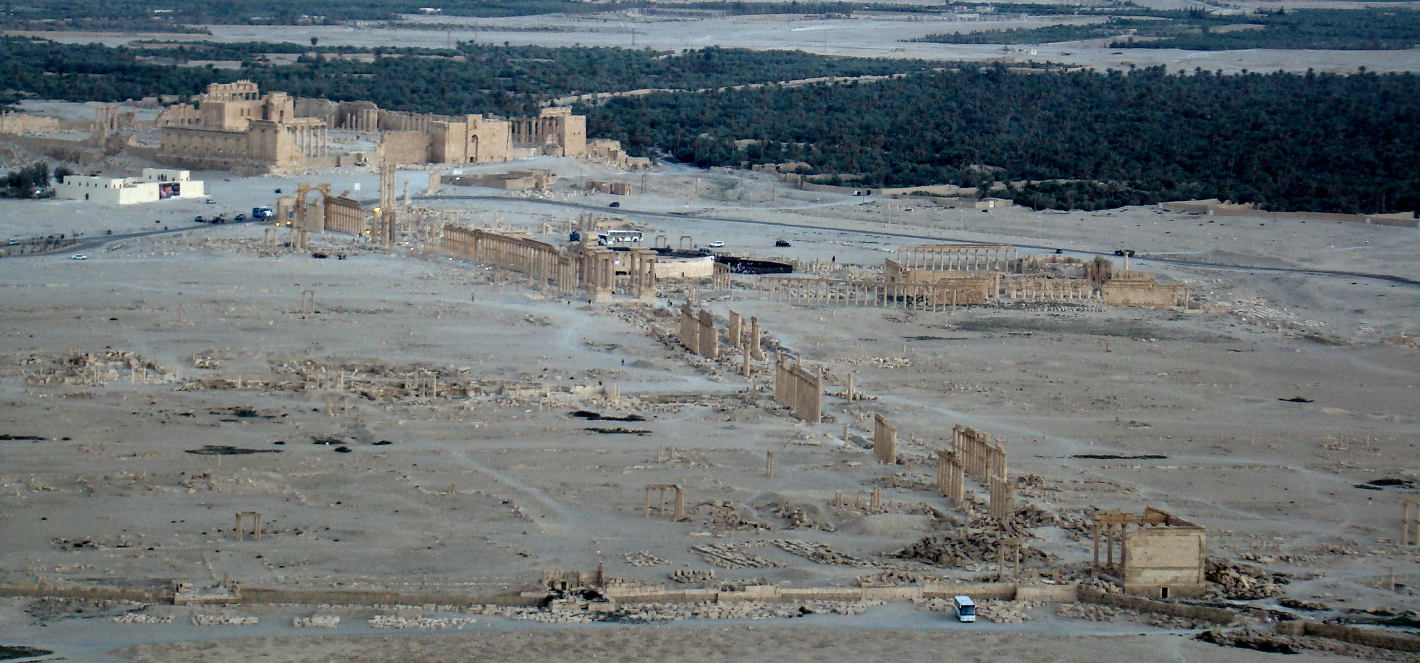 vistas de muralla Templo Bel gran columnata arco del Triunfo tetrapylon de Palmira Siria