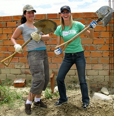 Selene & Rosemary with shovels
