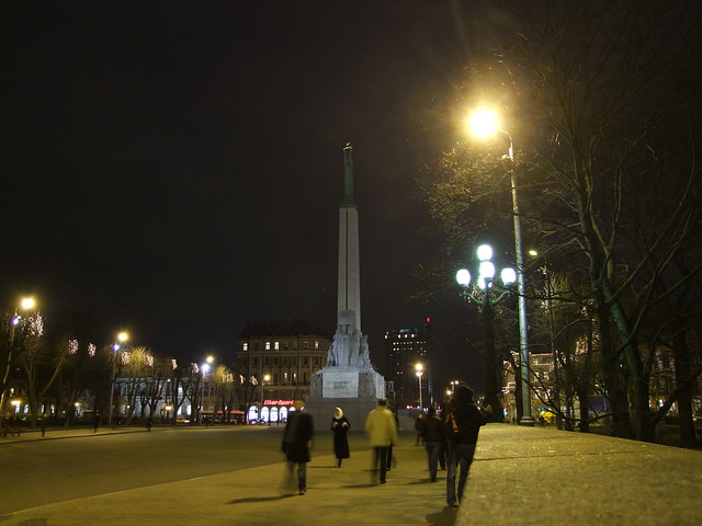 Riga Nightlife Freedom monument